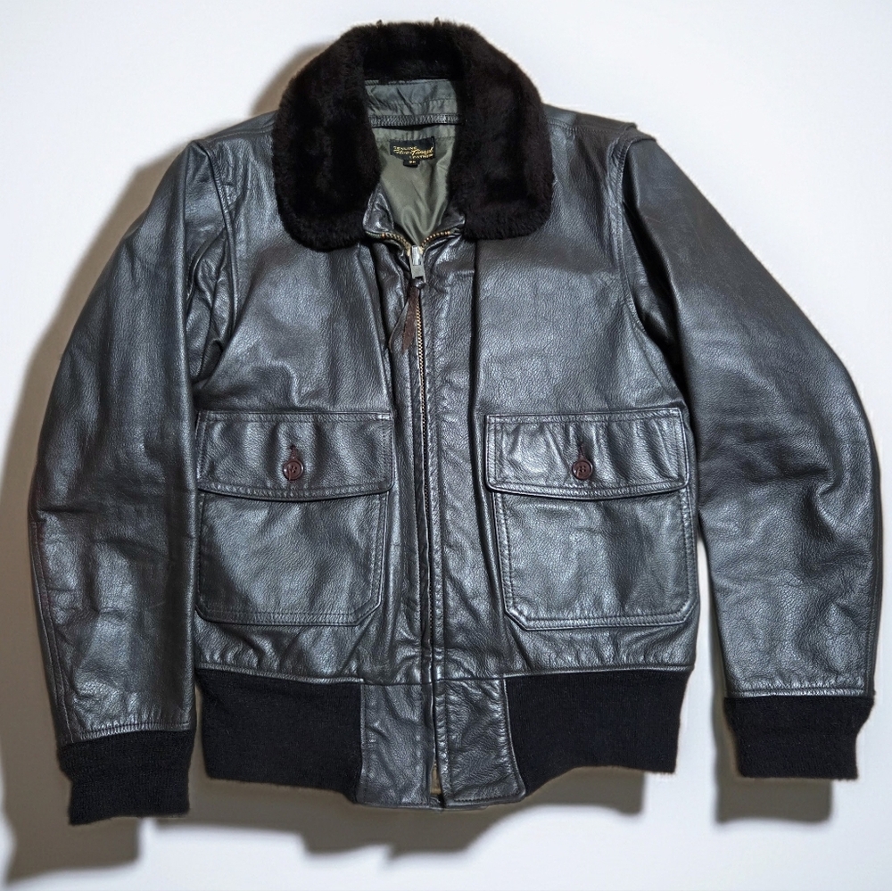 Size 38 USN G-1 Leather Flight Pilot Bomber Jacket Vintage 70s